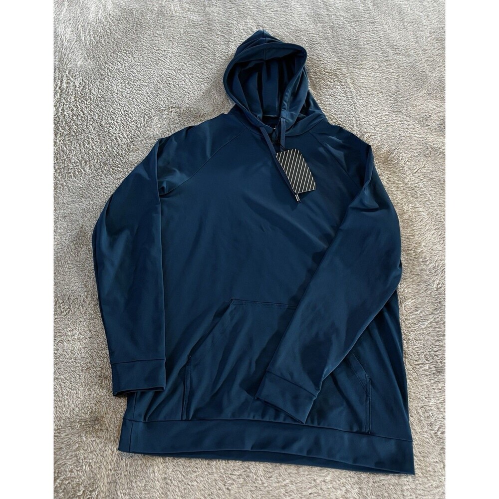 NWT Grayson & Dunn Mens Performance Hoodie Blue Stretch Golf Pullover Size S